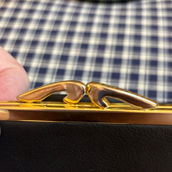 Jordan Marsh vintage black Leather wallet with Gold Clasp - Picture 6 of 10